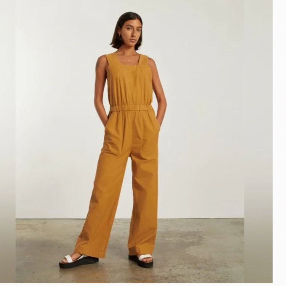 Everlane Mustard Yellow Sleeveless Wide-Leg Jumpsuit
